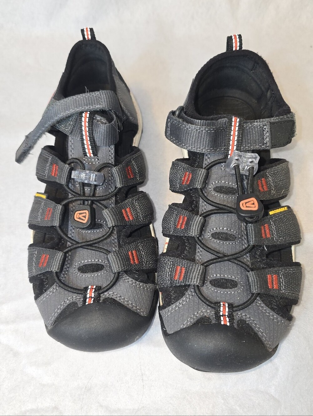 KEEN Newport Neo H2 Kids Closed Toe Hiking Water Sandals Gray Orange Size 4 US